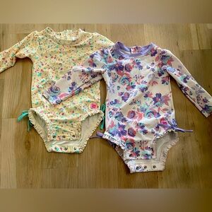 Yellow Confetti Ruffle Butt Swimsuit